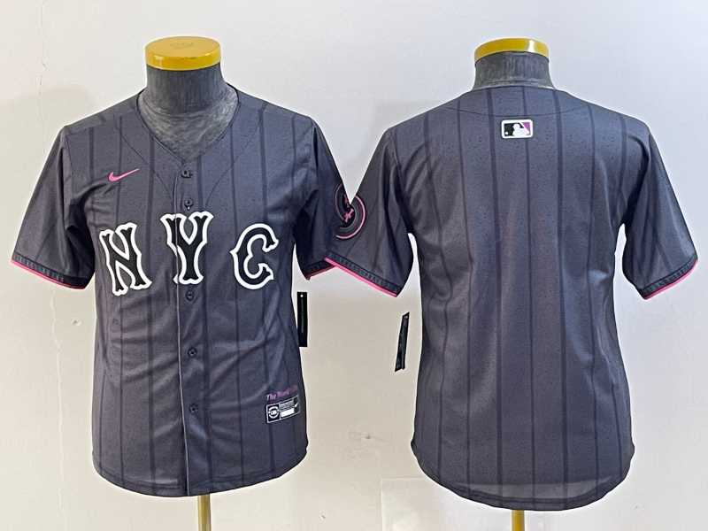 Youth New York Mets Blank Gray 2024 City Connect Cool Base Stitched Jersey->mlb youth jerseys->MLB Jersey